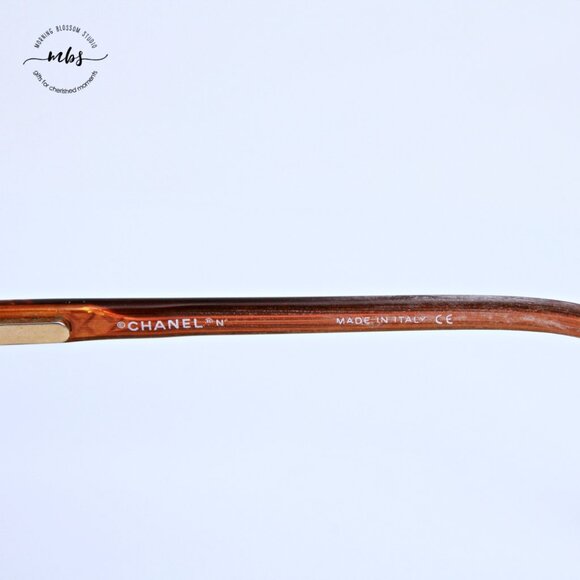 Chanel Cat Eye Vintage Eyeglasses Frame Black Brown Gold 50-17-140 - Picture 13 of 13